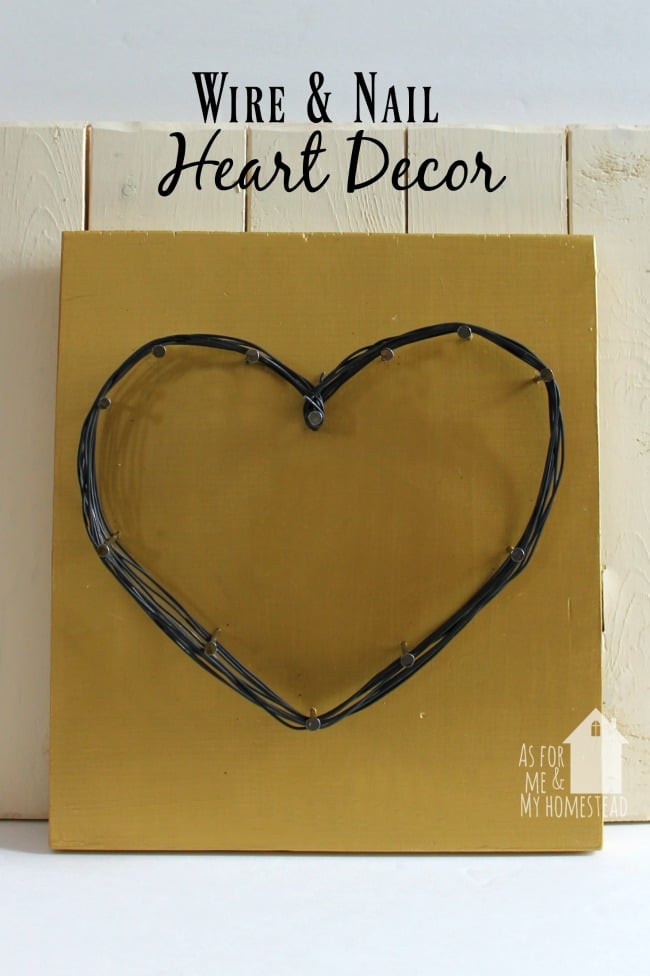 Rustic and simple wire and nail heart decor is easy decor on a small budget!
