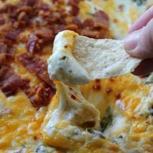 3 Cheese Dip with Bacon and Spinach