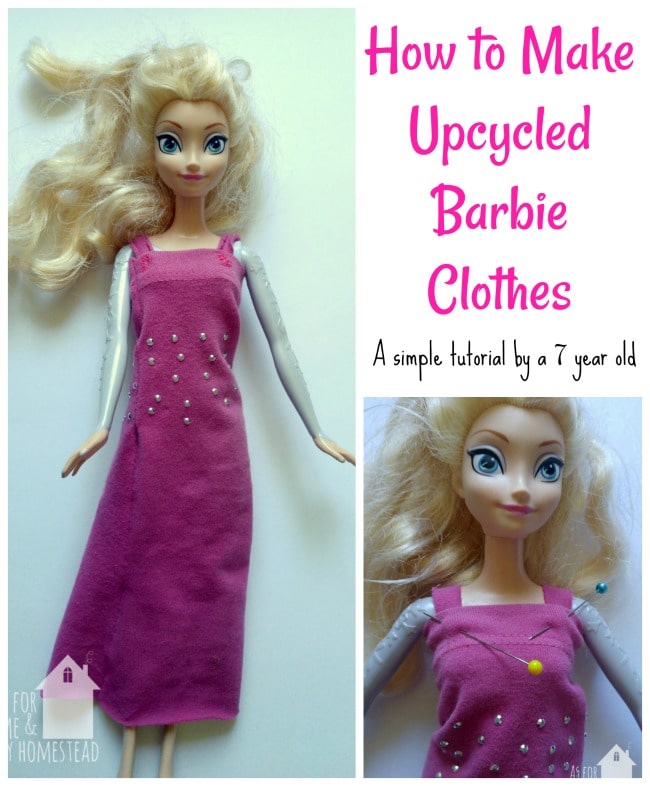 An easy tutorial for upcycled Barbie clothes that even a 7 year old can make!