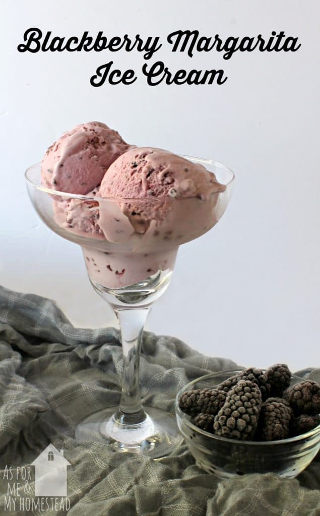 Smooth and creamy Blackberry Margarita Ice Cream puts your favorite adult beverage into a frozen treat!