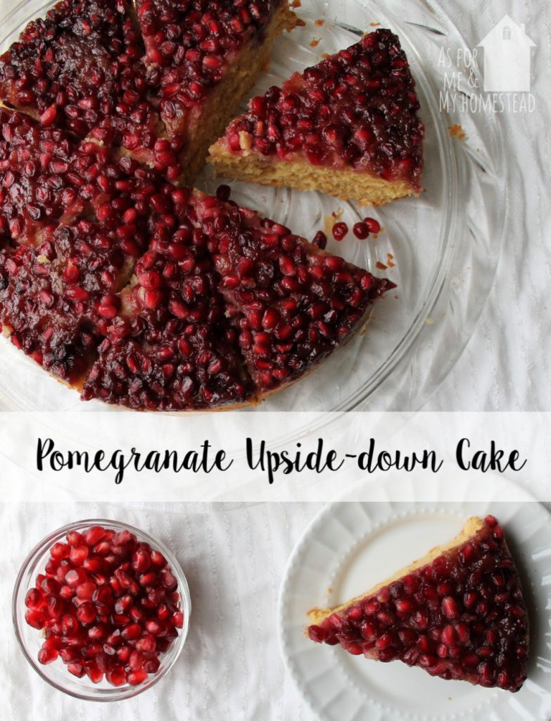 A delicious dessert, Pomegranate Upside-Down Cake is a fun and festive way to use this seasonal fruit!