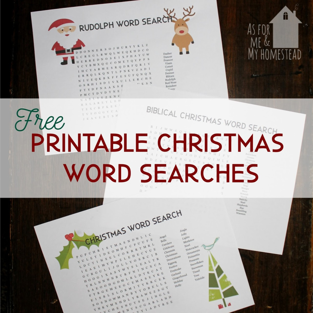Christmas word search puzzles are a fun, educational holiday activity. Find 3 free Christmas word search printables here: Rudolph, Biblical Christmas, and generic Christmas.
