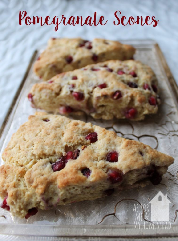 Pomegranate Scones are a delicious, easy recipe that's perfect for breakfast or a snack!  Pomegranate Scones make a festive Christmas breakfast!